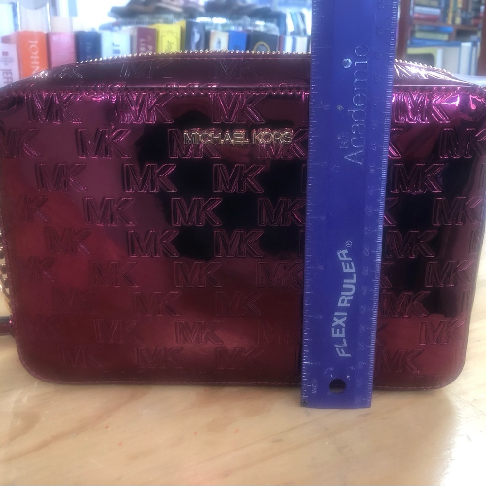 Michael Kors Burgandy Embossed Women's Bag - Picture 9 of 12